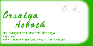 orsolya asboth business card